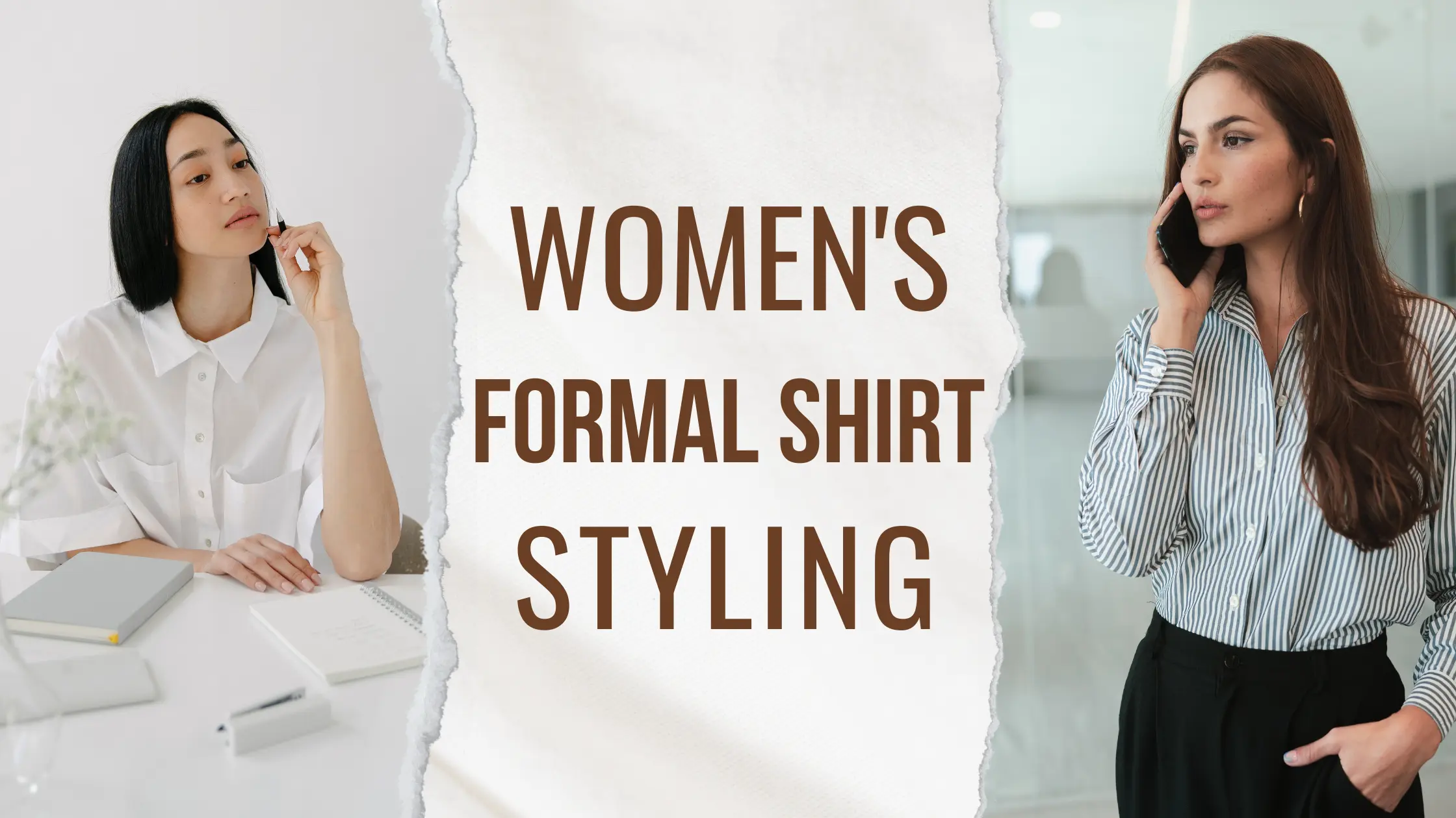 Women's formal shirt styling.